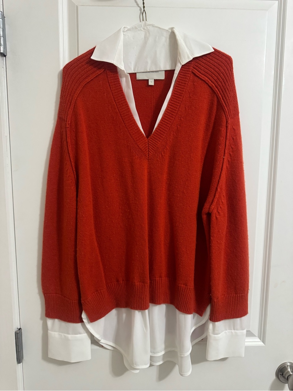 Brochu Walker V-Neck Sweater in Burnt Orange